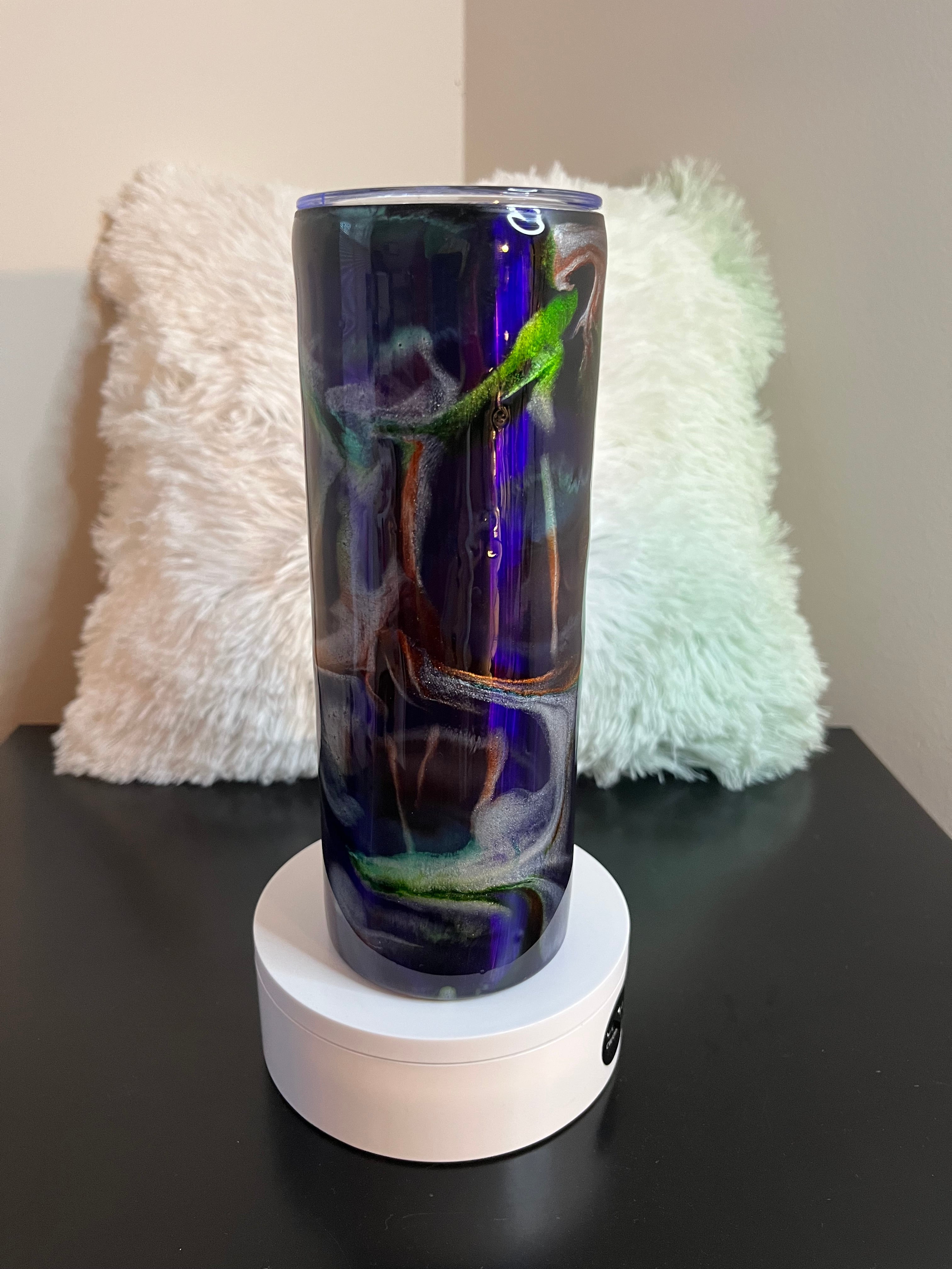 Custom Ink Drop Tumbler – One-of-a-Kind Alcohol Ink Art Tumbler
