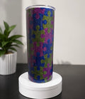 Glitter Puzzle Piece Skinny Tumbler | 20oz Stainless Steel Travel Cup