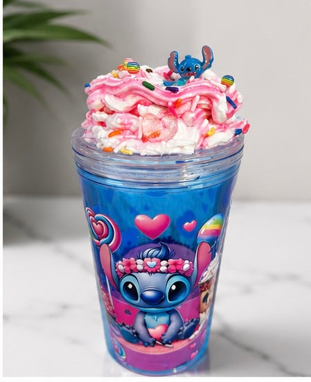 16oz Sweet Stitch Candy Dream Snow Globe Tumbler – Custom Faux Whipped Cream Cup