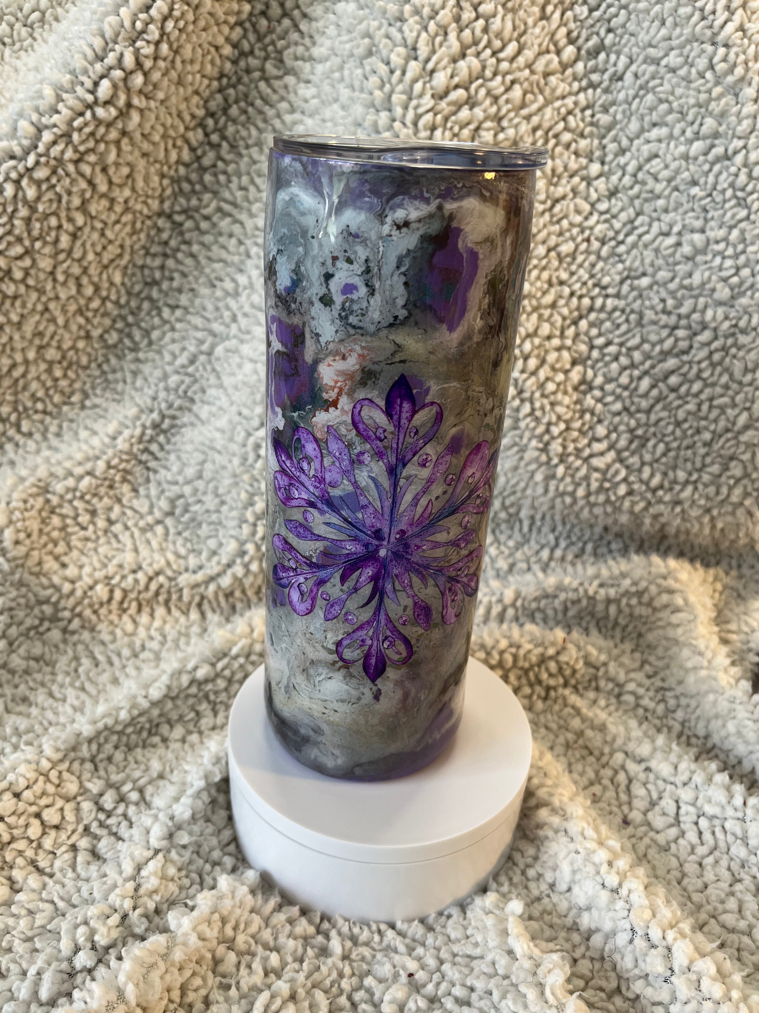 Purple Marble Luxe 20 oz Skinny Tumbler