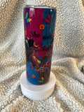 “She Never Failed” Glitter Inspirational 20 oz Skinny Tumbler